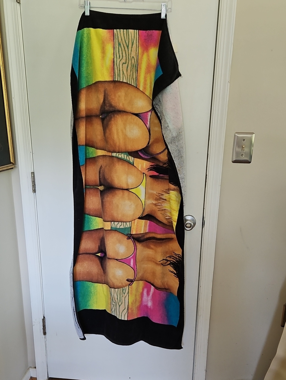 Vintage 1991 Body Heat Rainbow Buns Beach Towel Cotton JGR Enterprises